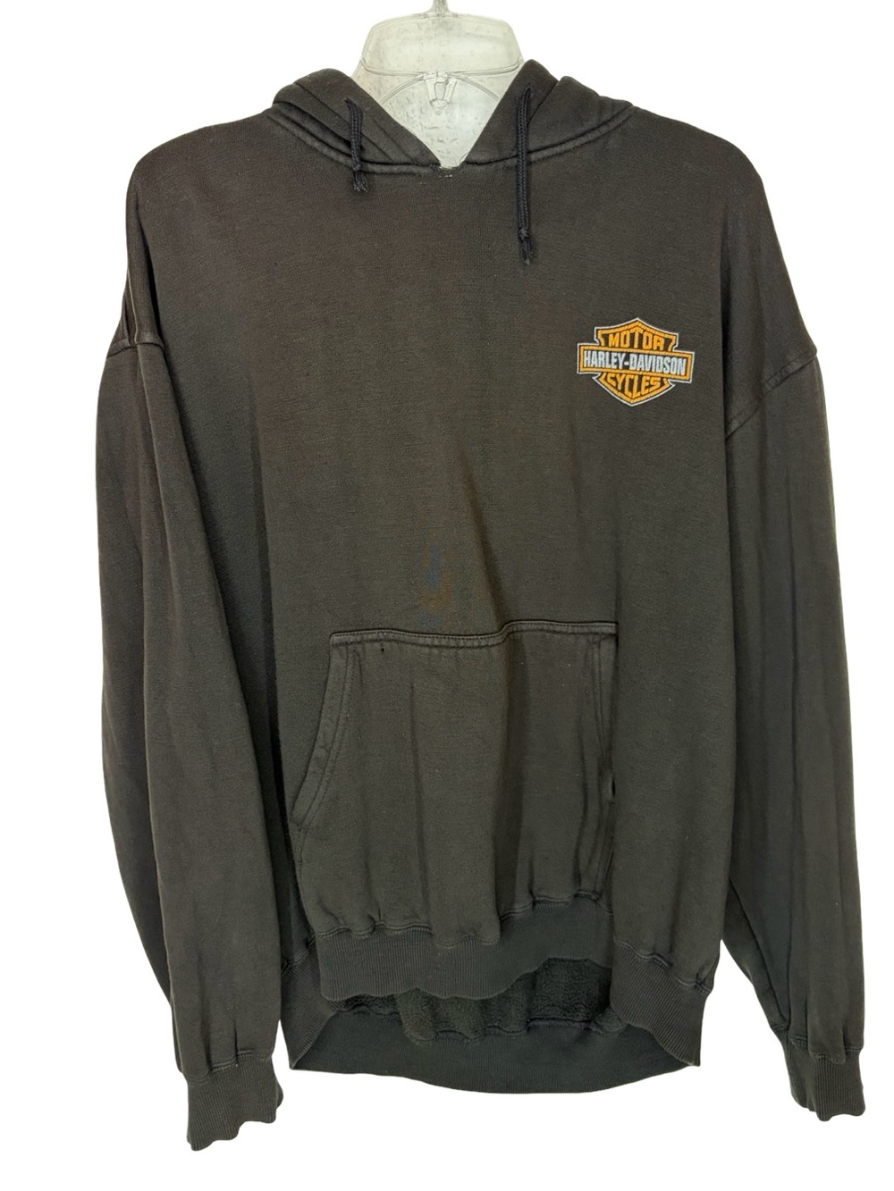 Harley-Davidson Black Pullover Hoodie with Orange Logo